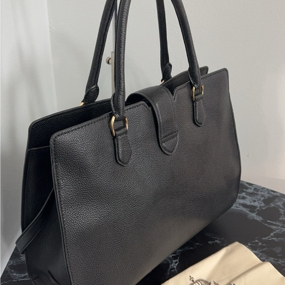 LAUREN RALPH LAUREN Large Bag Leather Black Carryover Laptop Satchel AUTHENTIC - Picture 11 of 16